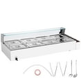 thumbnail image 1 of KFFKFF 8-Section Electric Buffet Server, 8 x 8QT, 1700W, Stainless Steel, with Glass Lid, Temperature Range 86-185°F, Ideal for Catering and Dining Establishments, Silver, 1 of 9