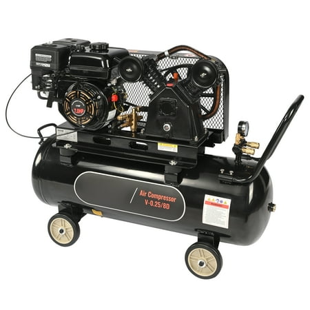 KFFKFF Air Compressor, 21 Gallon 7HP 9CFM@115PSI Air Compressor Tank with 115PSI Max Pressure, Gas Driven Piston Pump Air Compressed System for Construction Sites Workshop