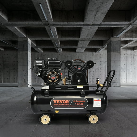 KFFKFF Air Compressor, 21 Gallon 7HP 9CFM@115PSI Air Compressor Tank with 115PSI Max Pressure, Gas Driven Piston Pump Air Compressed System for Construction Sites Workshop