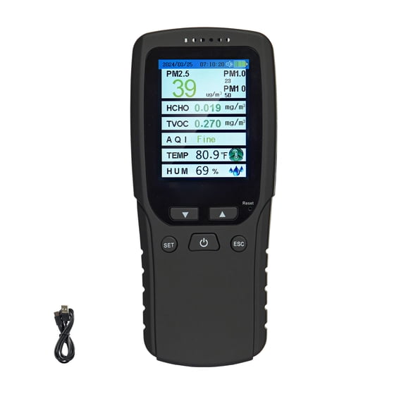KFFKFF Air Havechi Quality Tester TVOC 8-IN-1 Humidity Tester PM1.0/2.5/10 HCHO