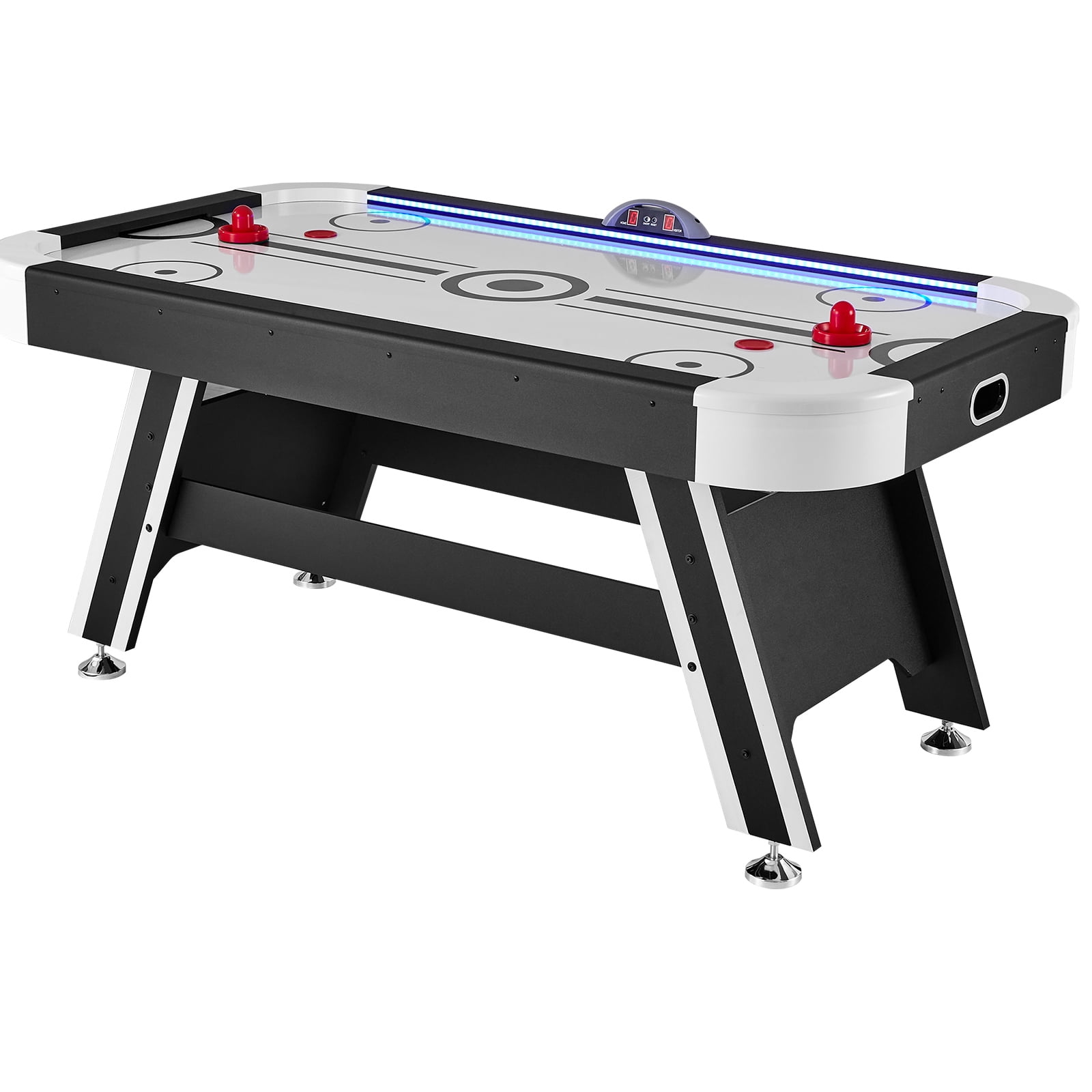 KFFKFF Air Hockey Table, 72" Indoor Hockey Table for Kids and Adults, LED Sports Hockey Game w/2 Pucks, 2 Pushers& Electronic Score System, Arcade Gaming Set for 4 player Home