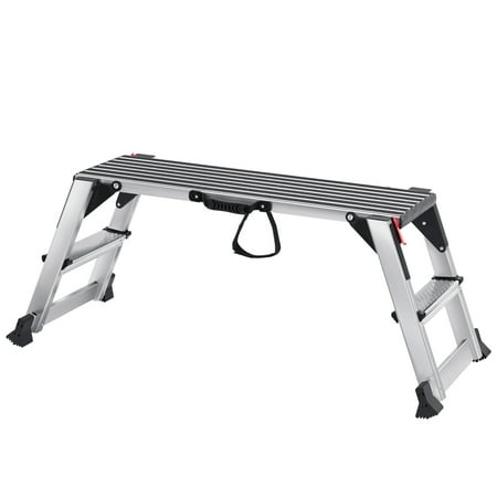 KFFKFF Aluminum Folding Work Platform Drywall Ladder 660 lb Non-Slip Bench