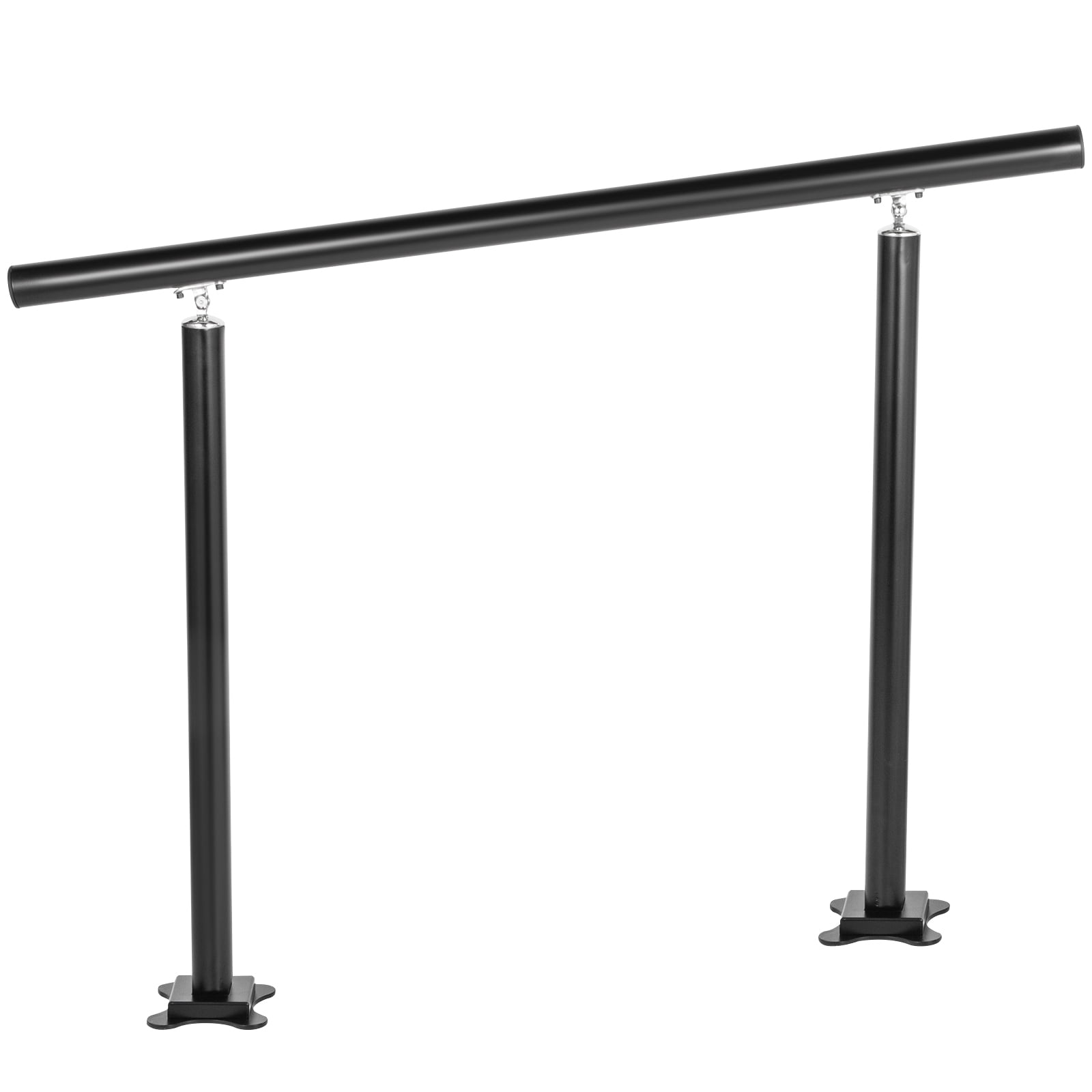 KFFKFF Aluminum Stair Railing Kit 4ft Length 2/3 Steps Black Handrail ...