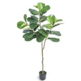 thumbnail image 1 of KFFKFF Artificial Tree, 6 FT Artificial Fiddle Leaf Fig Tree, Decor Fake Tree in Pot Greenery for Home Decor Office House Living Room Indoor Outdoor, 1 of 9