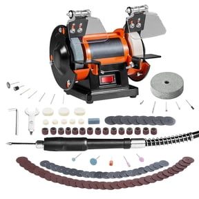 KFFKFF Bench Buffer Polisher, Jewelry Buffer Polisher Adjustable Speed Bench Grinder Polishing Machine
