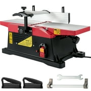 KFFKFF Benchtop Jointer, 6in 1650w Electric Wood Planner, 12000rpm 8amp Copper Motor, HSS Precise Blade with 2 Push Blocks & Adjustable Thickness, Large Aluminum Work Table for Wood Cutting