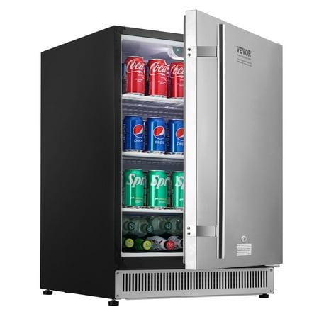 SKYSHALO Beverage Refrigerator Cooler, Black, 23.62''x25.24''x34.65''