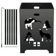 thumbnail image 1 of SKYSHALO Burn Barrel, 21x21x27 inch Burn Cage, Carbon Steel Cage Incinerator, Incinerator Barrel with Lid and Handle for Outdoors, 1 of 9