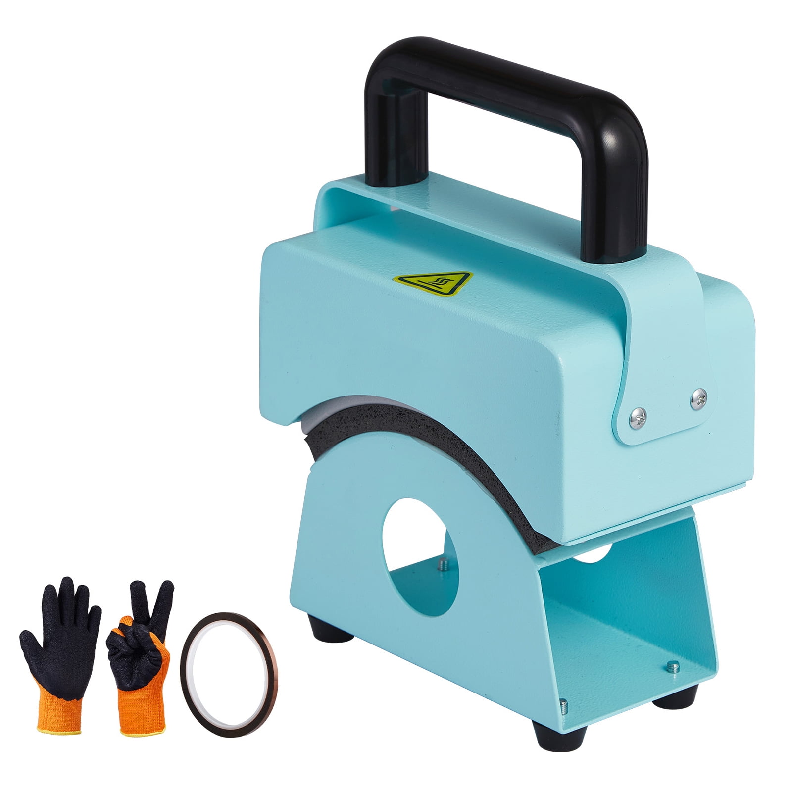 SKYSHALO Cap Press Device, Compact Cap Heating Tool with Built-in Controls, Features 5.9x3.15 inch Curved Heat Plate, Stable Stand & Glove, Auto Power-Off, Green