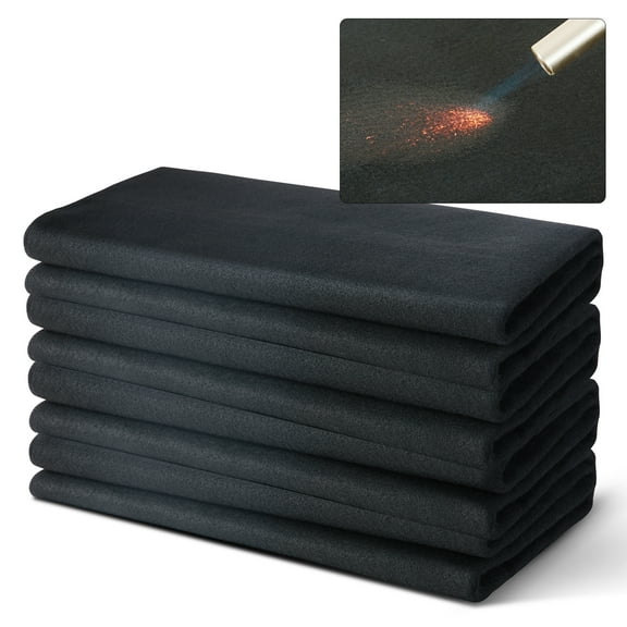 KFFKFF Carbon Fiber Welding Blankets, Set of 4, 37" x 36", Flame Resistant, Heat Shield up to 1800F, Customizable Fireproof Insulation Mats for Welding