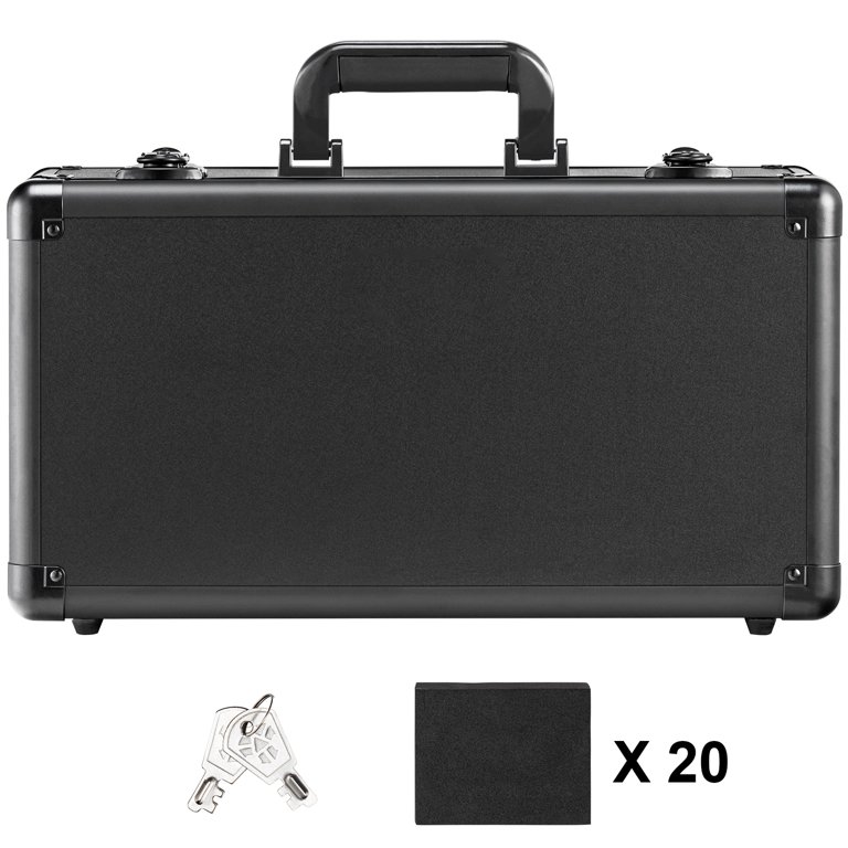 Set Of 2 Black Stackable Flash Card Storage Boxes - Secure Latches For Study, Office, Or Craft Organization