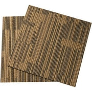 KFFKFF Carpet Tile Floor 12pcs Squares w/Padding Attached 20"x 20"Mixed Brown