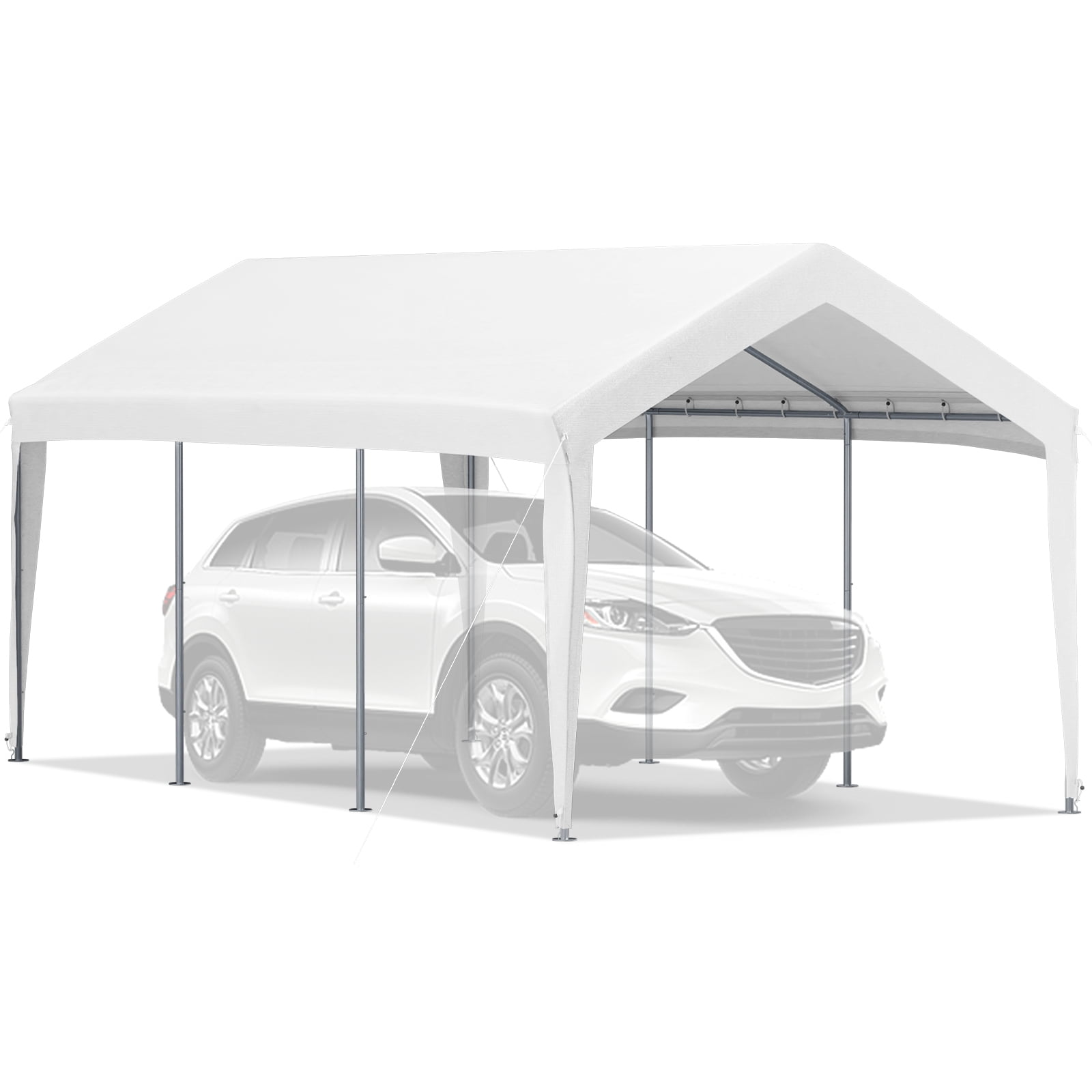 Free Shipping SKYSHALO Carport Replacement Canopy Cover 10 x 20 ft Ripstop Triple layer PE Fabric Garage Top Tarp Shelter Cover UV Resistant Waterproof Car Cover Tent for Party Garden Walmart