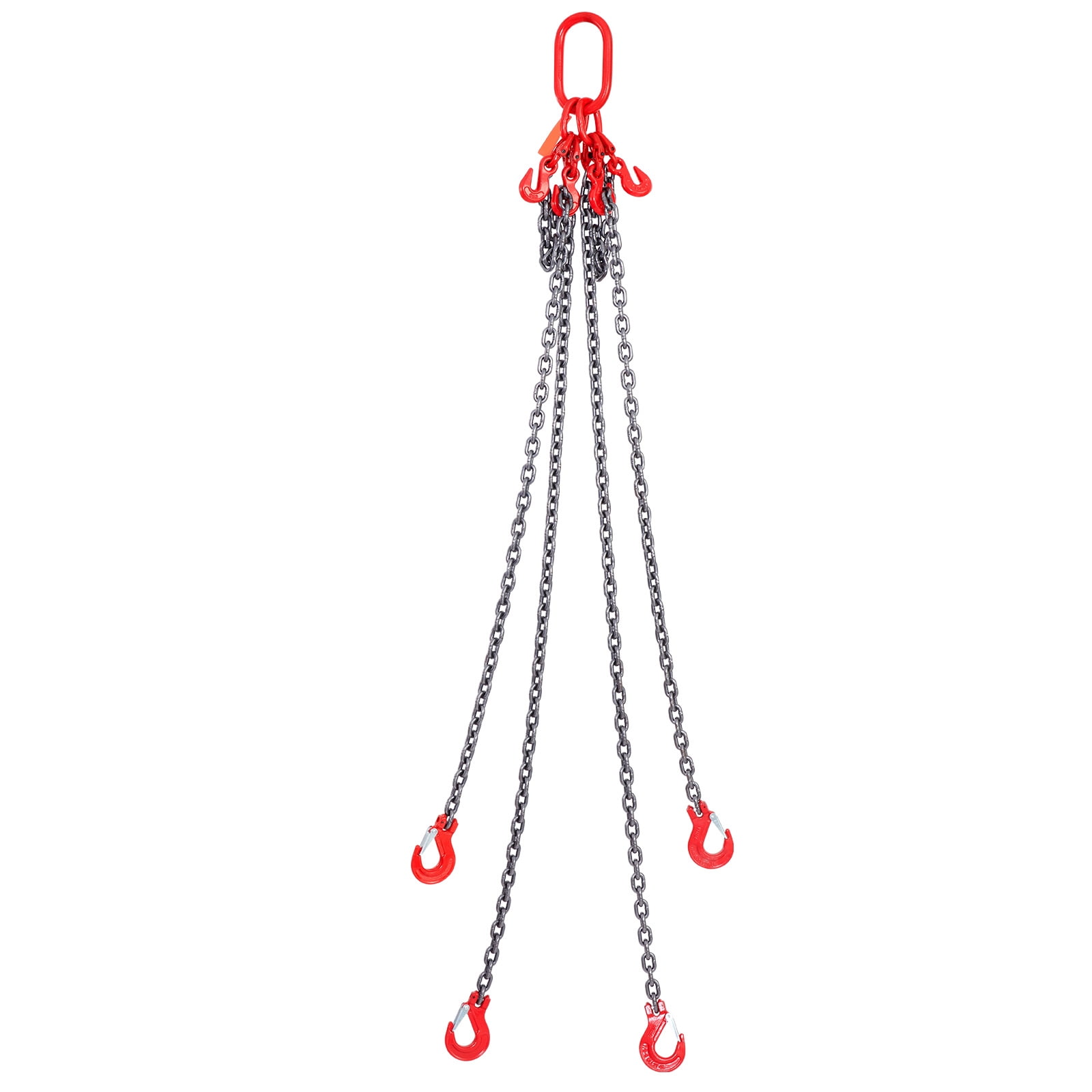 SKYSHALO Chain Sling, 11000 lbs Load Limit, 5/16'' x 5' G80 Grade, Equipped with Grab Hooks, Complies with DOT Standards, Durable Manganese Steel with Black Coating, Length Adjustable