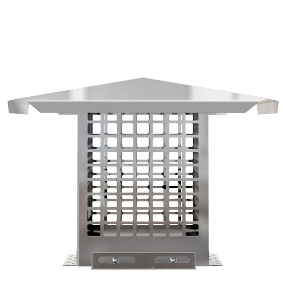 KFFKFF Chimney Cap, 8" x 8" Flue Caps, 304 Stainless Steel Fireplace Chimney Cover, Adjustable Metal Spark Arrestor with Bolts Screws, Mesh Chimney Flue Cover for Outside Existing Clay Flue Tile