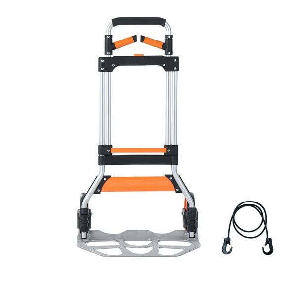 KFFKFF Collapsible Hand Cart, 309 lbs Capacity, Aluminum, Multi-Use Dolly with Extendable Handle & PP+TPR Wheels, Ultra Light & Durable for Easy Moving in Warehouses