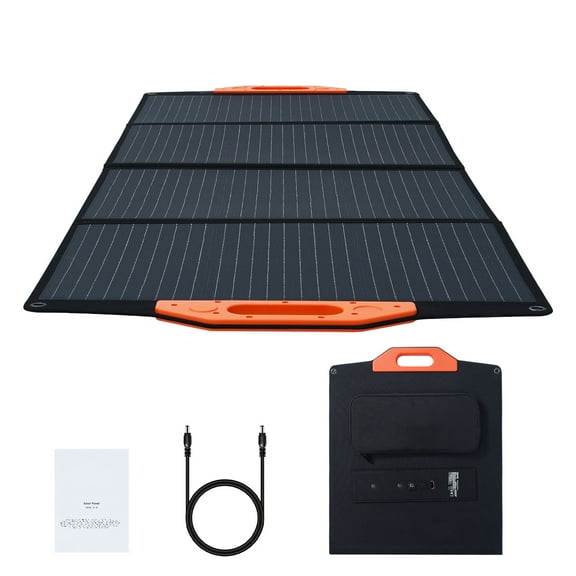 SKYSHALO Compact Monocrystalline Solar Panel, 120W Folding ETFE Solar Charger, 23% Efficiency with Type C, DC 18V, QC3.0 USB, IP67 Waterproof for Residential, Remote Locations, Trekking