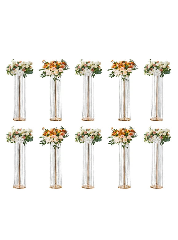 SKYSHALO Crystal Wedding Flowers Stand Luxurious Centerpieces 10PCS 35.43inch Tall