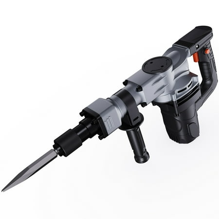 KFFKFF Demolition Jack Hammer Concrete Breaker 1400W Hammer 2 Chisel Bit Black