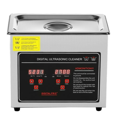 SKYSHALO Digital Ultrasonic Cleaning Device, Professional Jewelry and Watch Cleaner, Stainless Steel Machine with Heater and Timer for Glasses, Rings, Small Components, and Circuit Boards (3L)