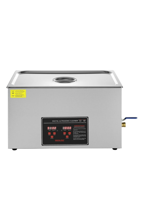 Digital Ultrasonic Cleaning Device, Professional Jewelry and Watch Cleaner, Stainless Steel Machine with Heater and Timer for Glasses, Rings, Small Items, and Circuit Boards (30L)