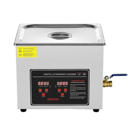 SKYSHALO Digital Ultrasonic Cleaning Device, Stainless Steel Sonic Cleaner with Timer and Heating Function for Jewelry, Watches, Glasses, Rings, Small Components, and Circuit Boards (10L)