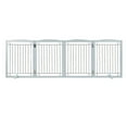 thumbnail image 1 of KFFKFF Dog Gate Freestanding, 32" H x 96.5" W Foldable Dog Fence for House Extra Wide Wooden White Indoor Puppy Gate Stairs Doorways Pet Gate Tall Dog Fence 4 Panels Fence, White, 1 of 9
