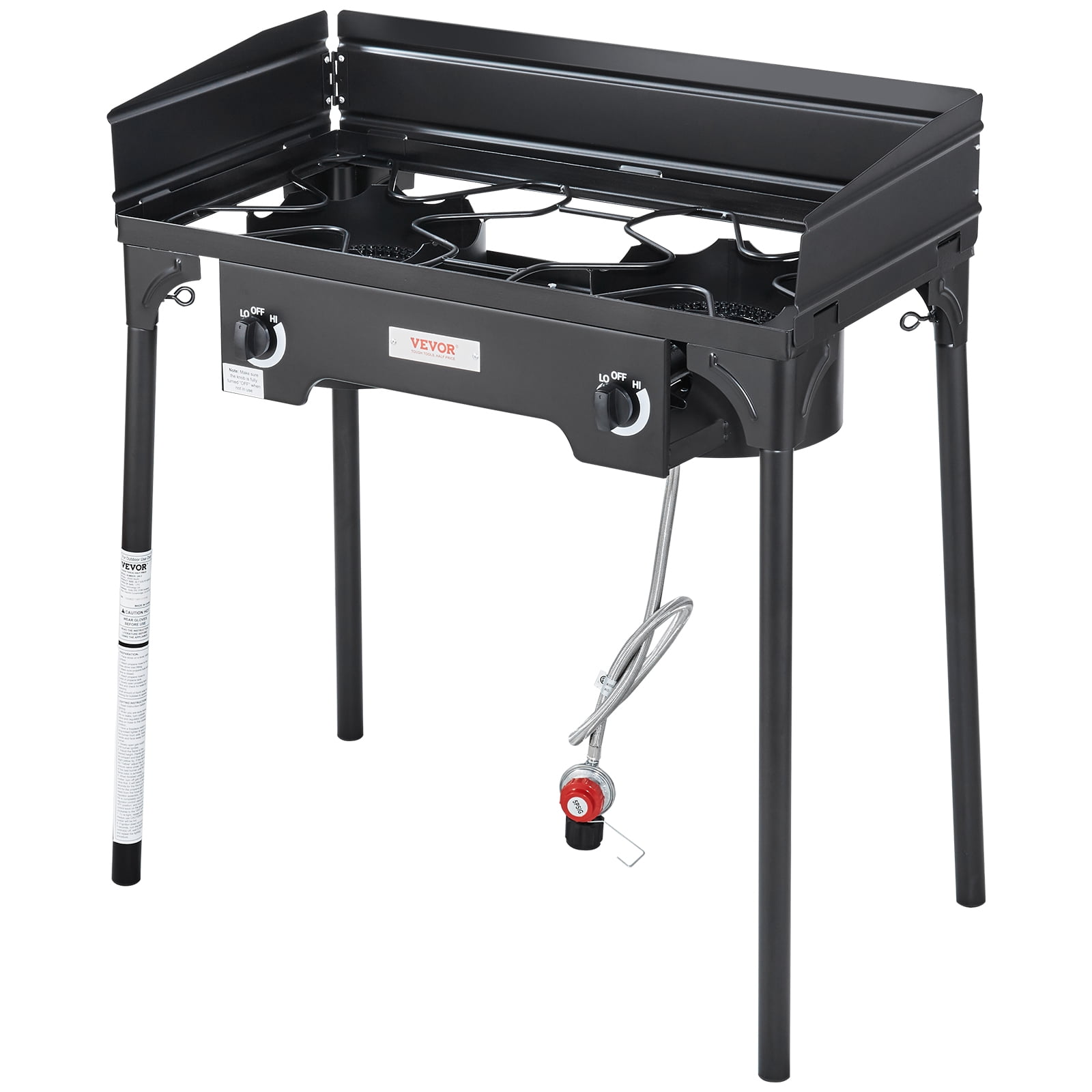 KFFKFF Double Burner Outdoor Camping Stove Cooking Stove Portable BBQ Gas Cooker 60000 BTU