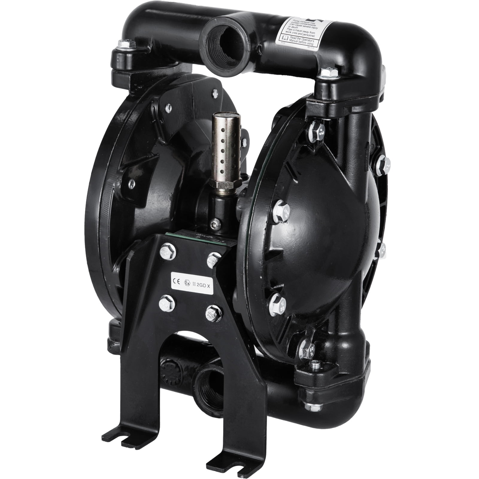 SKYSHALO Dual Diaphragm Pump, Air-Powered, 1" Inlet/Outlet, Aluminum Body, 35 GPM, Max 120 PSI, for Industrial Applications, QBY4-25LF46-1inch-35