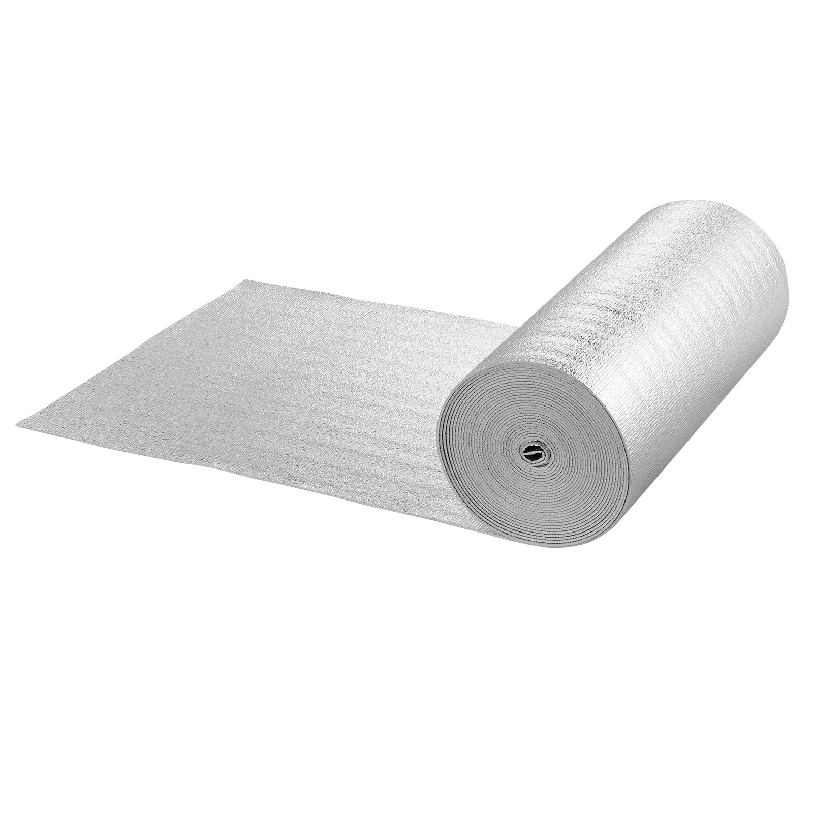 SKYSHALO Dual Reflective Insulation Sheet, EPE Foam with Aluminum Foil on Both Sides, 3.2 mm Thickness, 23.8 inches by 50 feet, Efficient Thermal Shield for Windows, RVs, and Roofs