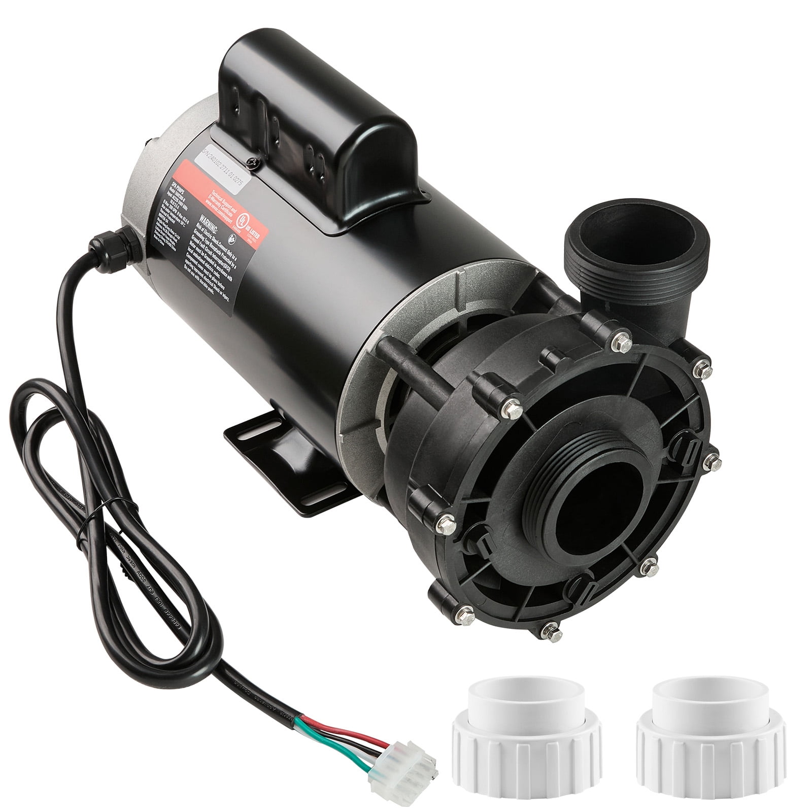 SKYSHALO Dual-Speed SPA Pump, 56-Frame, AC220-240V, Suitable for Hot Tubs, 3HP/200GPM/65.61ft for High-Speed Operation or 0.4HP/100GPM/16.07ft for Low-Speed, 2" Port with 90° Adjustable Interface