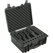SKYSHALO Durable Pistol Containers, Water-Resistant & Dust-Free, Secure Storage for Up to 5 Pistols, Dimensions 18.9x16.3x8.5 Inches, Features Lock Mechanism, Color: Black