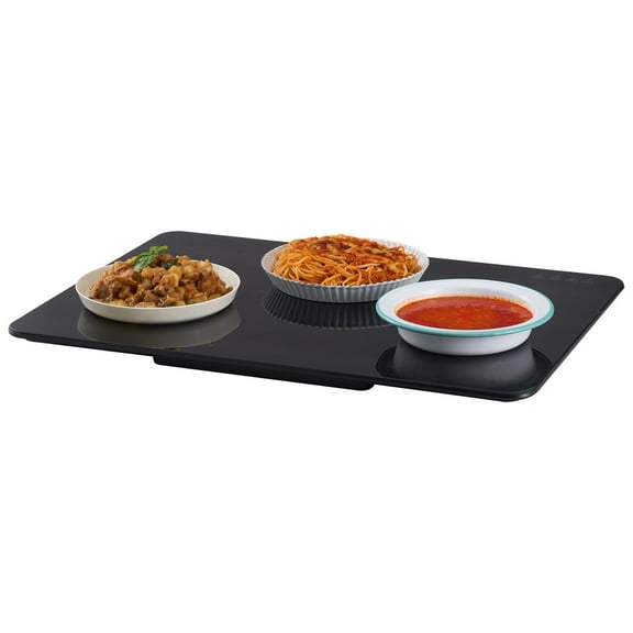 KFFKFF Electric Buffet Server 250W Glass Insulated Tray 23.6" x 16.5"