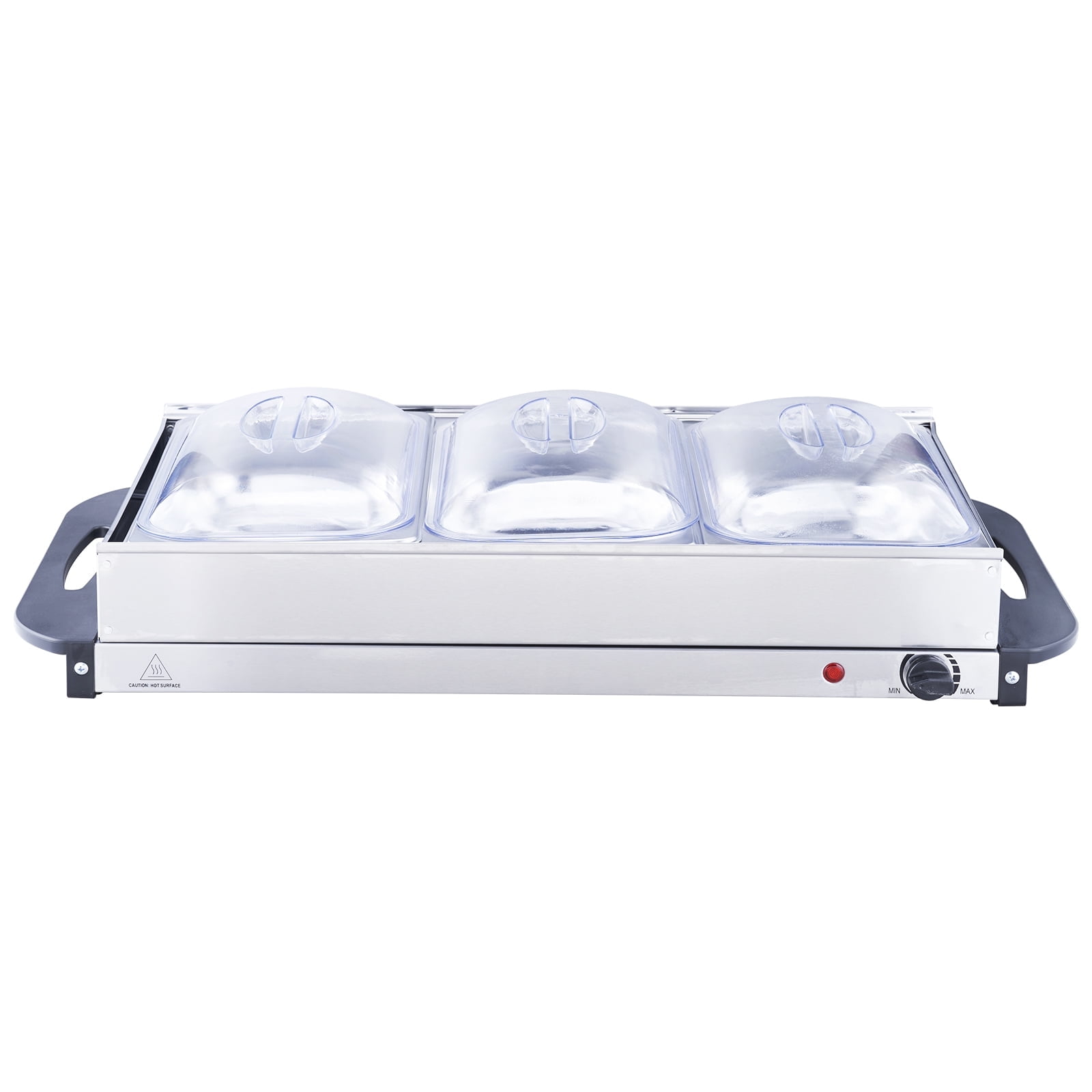 SKYSHALO Electric Buffet Server with 3 Stainless Steel Warming Trays 25.6" x 15"
