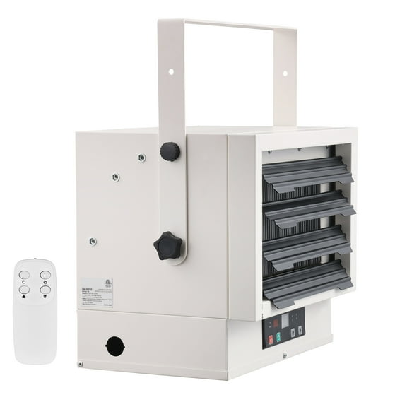 SKYSHALO Electric Workshop Heater, 7500W Digital Fan Heater for Wall/Ceiling, Includes Remote, Overheat Safety, Hardwired, 9-Hr Timer, Perfect for Garages, ETL Certified