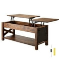 thumbnail image 1 of SKYSHALO Elevating Coffee Table, 47.5-inch Rectangular Table with Additional Storage Compartments, Lift-Up Top Design for the Living Room, in Brown, 1 of 9