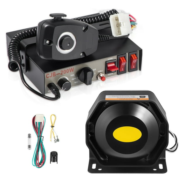 SKYSHALO Emergency Siren Kit with 8 Sounds, 200W, Includes PA Speaker