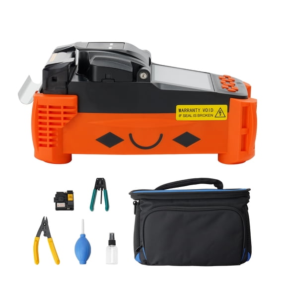 SKYSHALO Fiber Splicing Machine with Quad Motors, Includes Clad Alignment Kit, 4-inch Digital Display, Versatile 3-in-1 Fiber Holder, and Automatic Focusing Fiber Cleaving Tool, Splice Time 9s