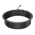 thumbnail image 1 of SKYSHALO Fire Pit Circle, BBQ Fire Ring Combo, 35-In Outer/31-In Inner Diameter, 8.5in Tall, Carbon Steel DIY Campfire Circle, Above/In-Ground Use, Ideal for Outdoor Camping, Bonfires, 1 of 9