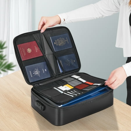SKYSHALO Fireproof Document Bag Document Box with Lock Zipper Closure 14.17x10.63x4.13 in 2000? Fireproof & Waterproof Money Bag Safe Storage for Money Documents Jewelry and Passport