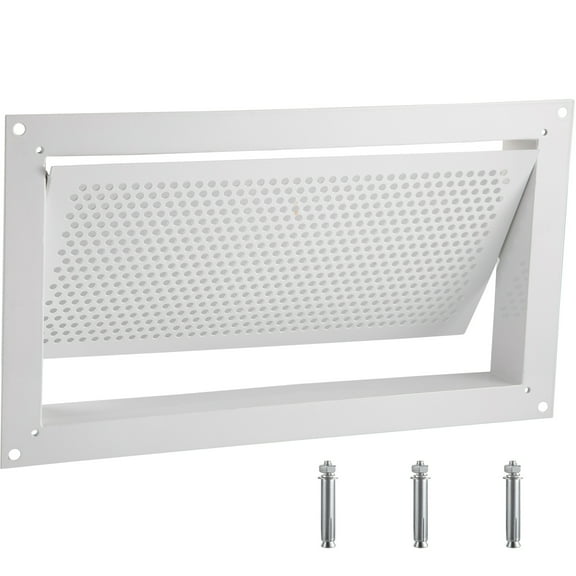 SKYSHALO Flood Vent, 8" Height x 16" Width x 2" Depth Foundation Flood Vent,to Reduce Foundation Damage and Flood Risk, White, Wall Mounted, for Crawl Spaces, Garages & Full Height Enclosures