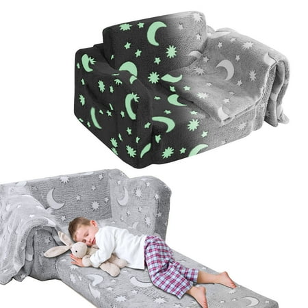KFFKFF Fold-out Kids Sofa Glow-in-the-Dark Kids Couch Children Convertible Sofa