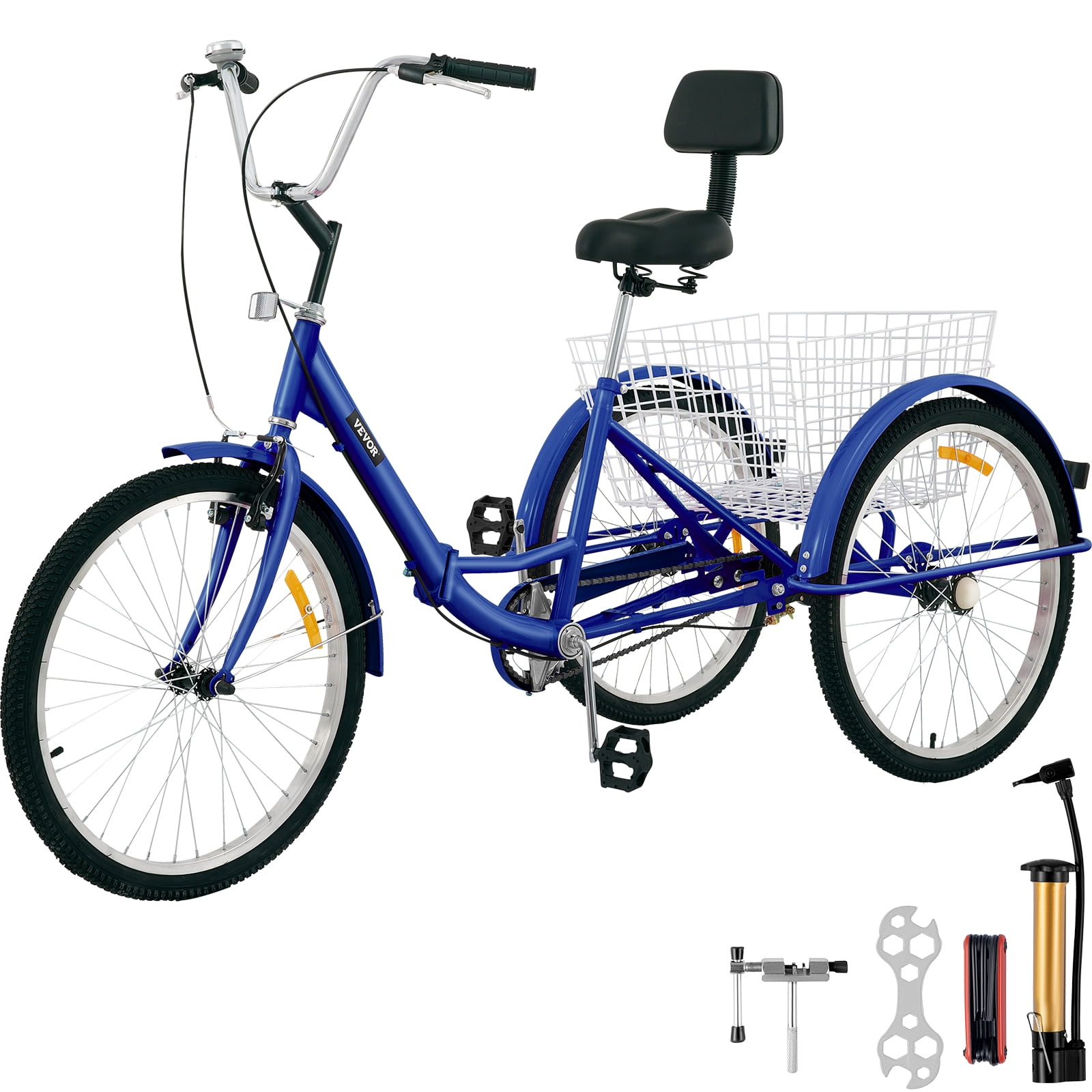 SKYSHALO Foldable Adults Tricycle 24″ Wheels, 1-Speed Trike, 3 Wheels Colorful Bike with Basket, Portable & Foldable Bicycle for Exercise Shopping Picnic Outdoor Activities Sansujyuku sansujyuku.com