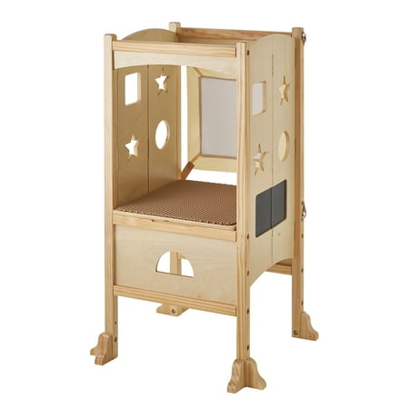 KFFKFF Foldable Kitchen Step Stool Natural Solid Wood