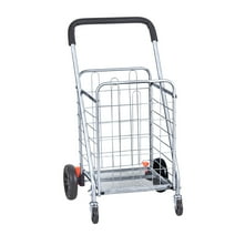 SKYSHALO Folding Shopping Cart Utility Grocery Basket Cart Shopping Wheels 66 lbs