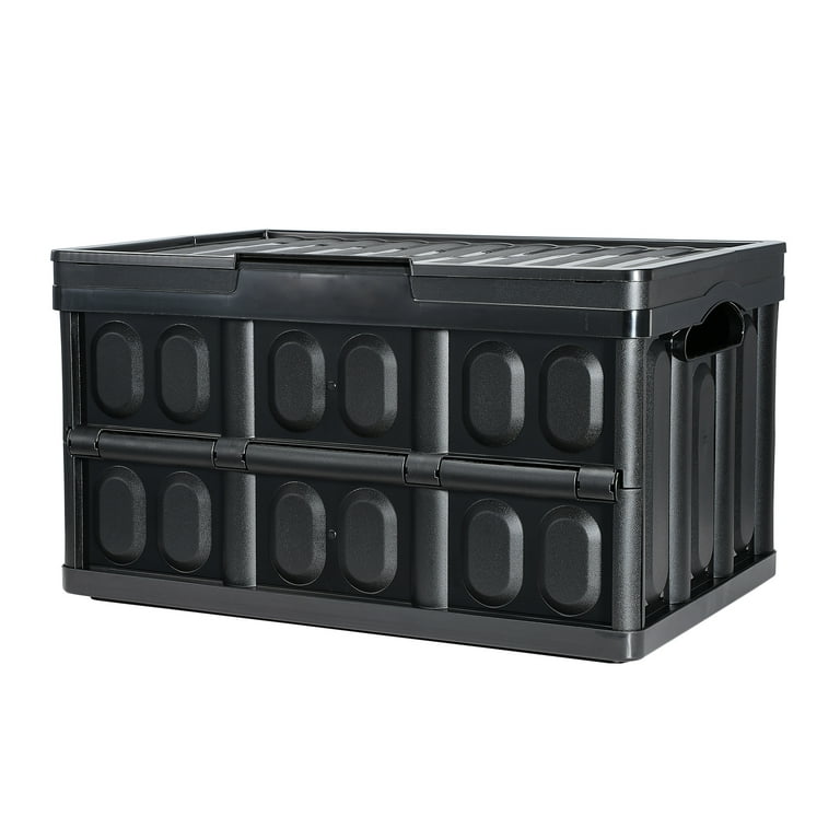 KFFKFF Folding Storage Box with Lid Collapsible Stackable
