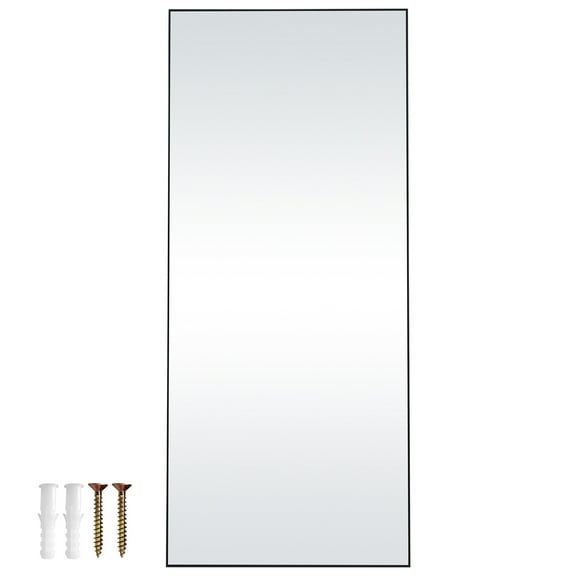 KFFKFF Full Length Floor Mirror 71'' x 31'' Free Standing Wall Mounted with Stand