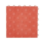 SKYSHALO Garage Flooring, 12x12x0.53 in, 25 Pcs, Dual-Texture Interlock Tiles, Slip-Resistant, Ideal for Garage, Basement, Workshops, Red