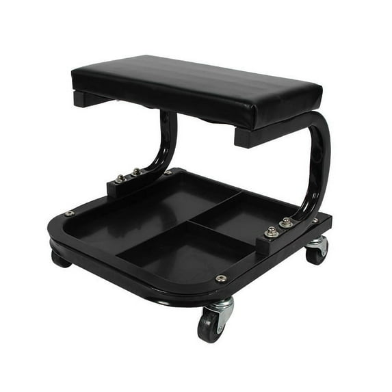 KFFKFF Garage Shop Creeper Seat with Tool Tray Rolling Padded Auto Mechanic Stool ,250 lbs Capacity