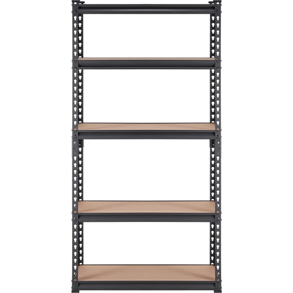 SKYSHALO Garage Storage 5-Tier SPCC Carbon Steel, MDF Boards 33.86 x 3.54 x 12.60 Inches, Black